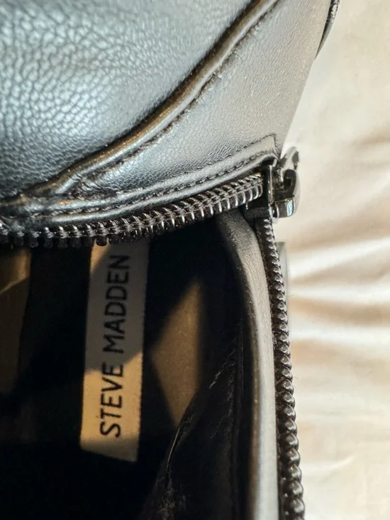 Steve Madden Black Over-the-Knee Block Heel Boots - Picture 4 of 5